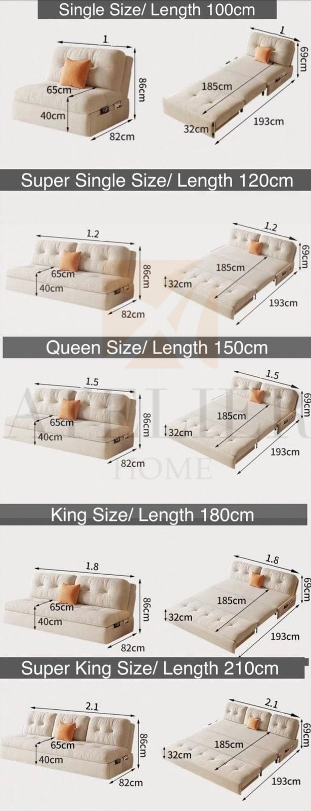 Home Atelier Kenza Scratch Resistant Storage Sofa Bed