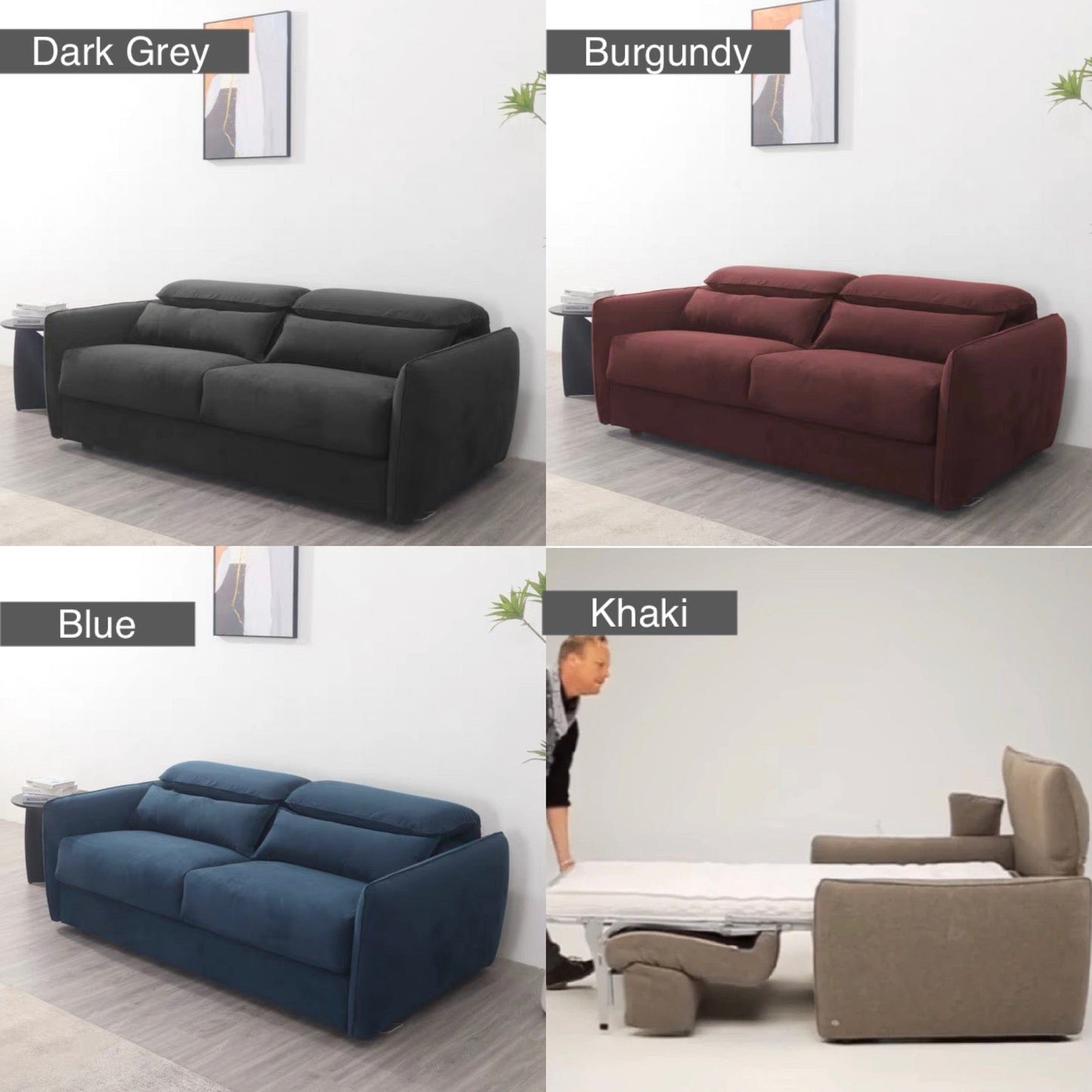 Home Atelier Kira Foldable Sofa Bed with Mattress