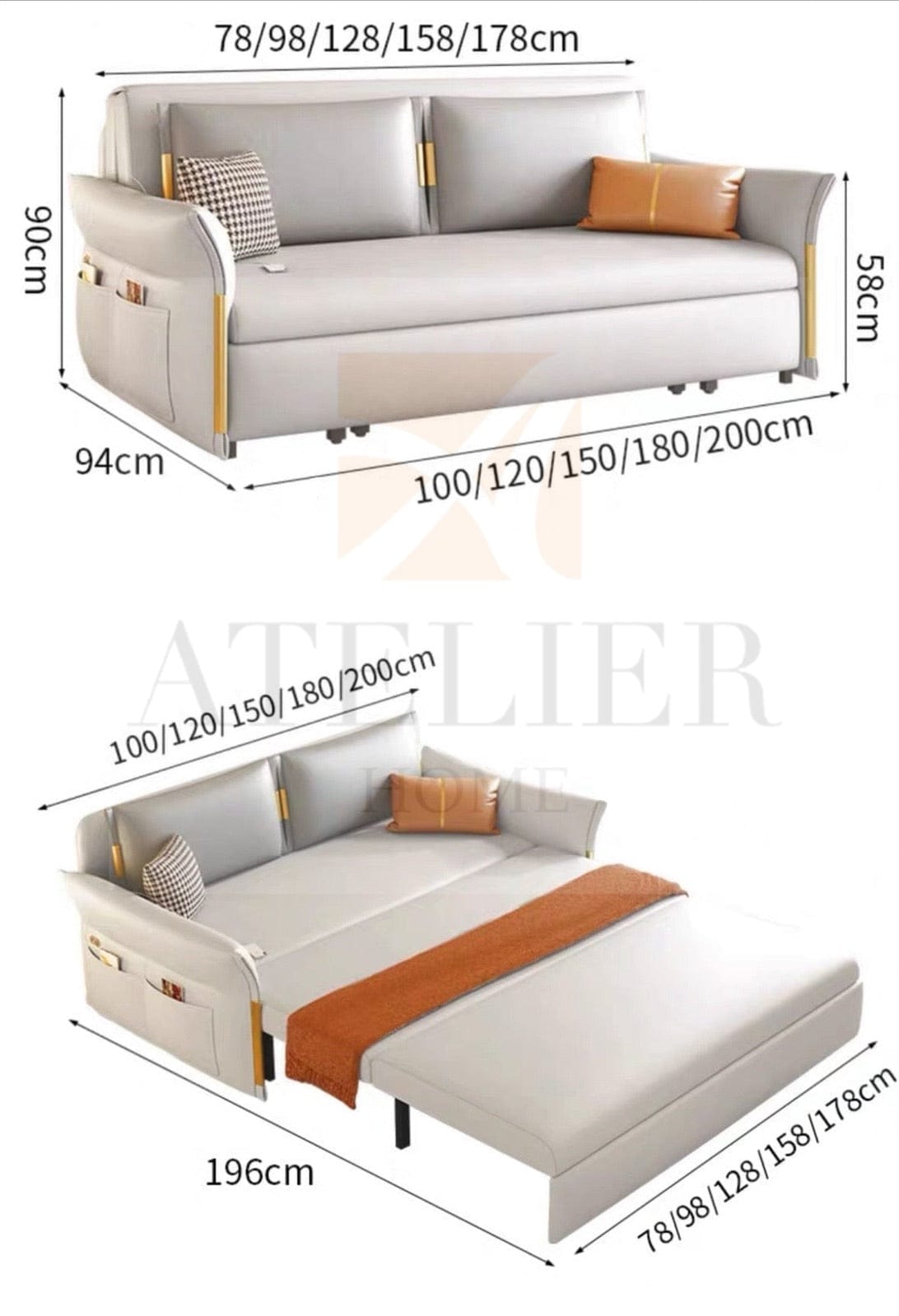 Home Atelier Kristen Electric Sofa Bed