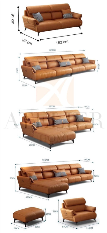 Home Atelier Lawrence Leather Sectional Sofa