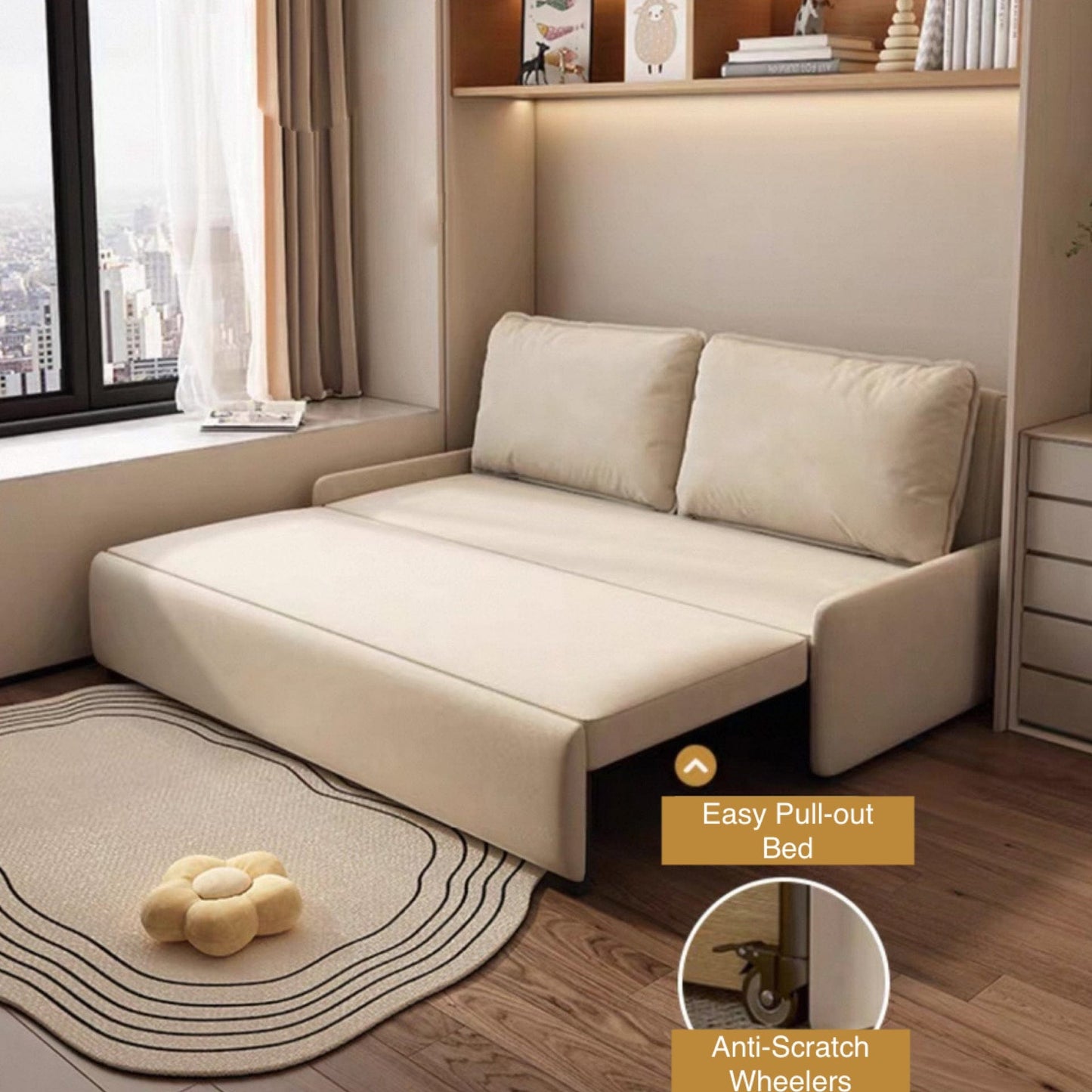 Home Atelier Leah Scratch Resistant Foldable Sofa Bed