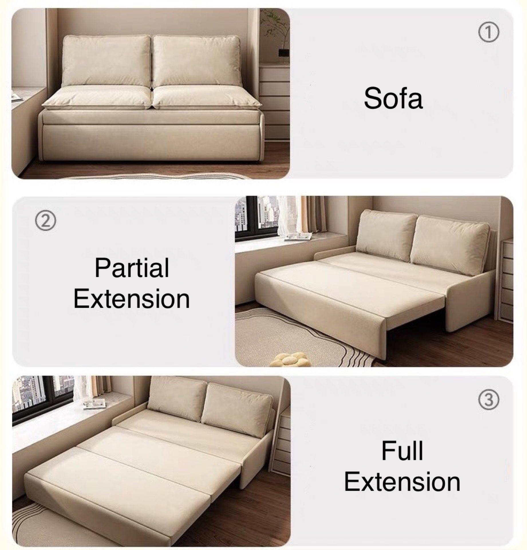 Home Atelier Leah Scratch Resistant Foldable Sofa Bed