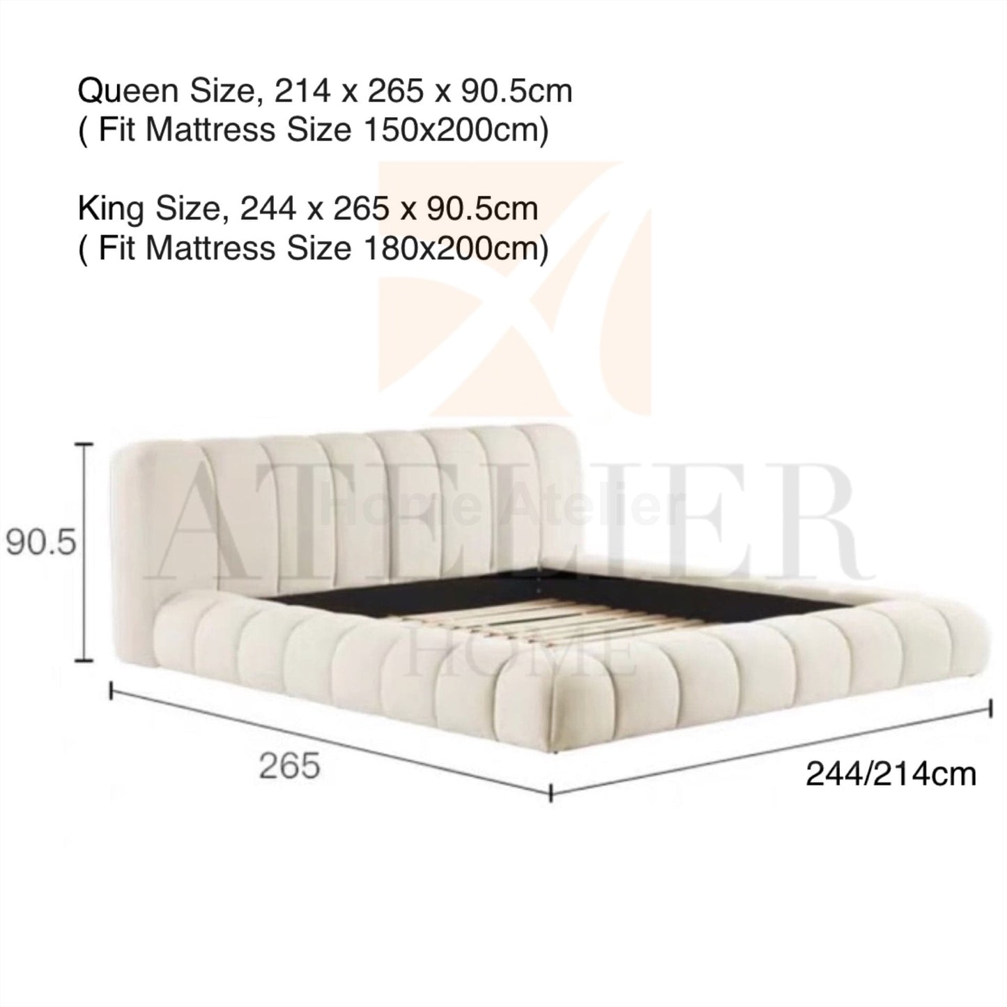 Home Atelier Lenora Scratch Resistant Bed Frame