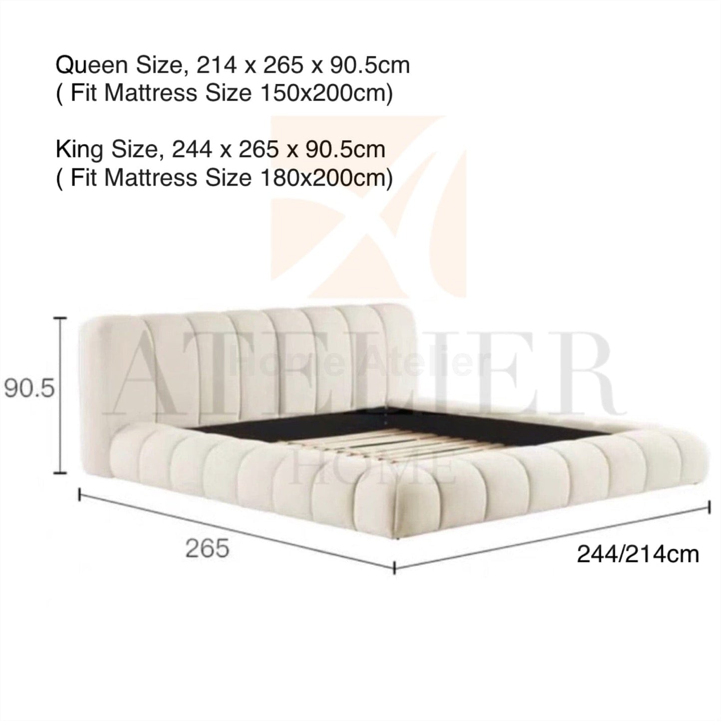 Home Atelier Lenora Scratch Resistant Bed Frame