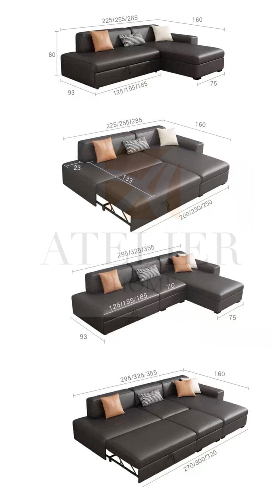 Home Atelier Leonard Scratch Resistant Sofa Bed
