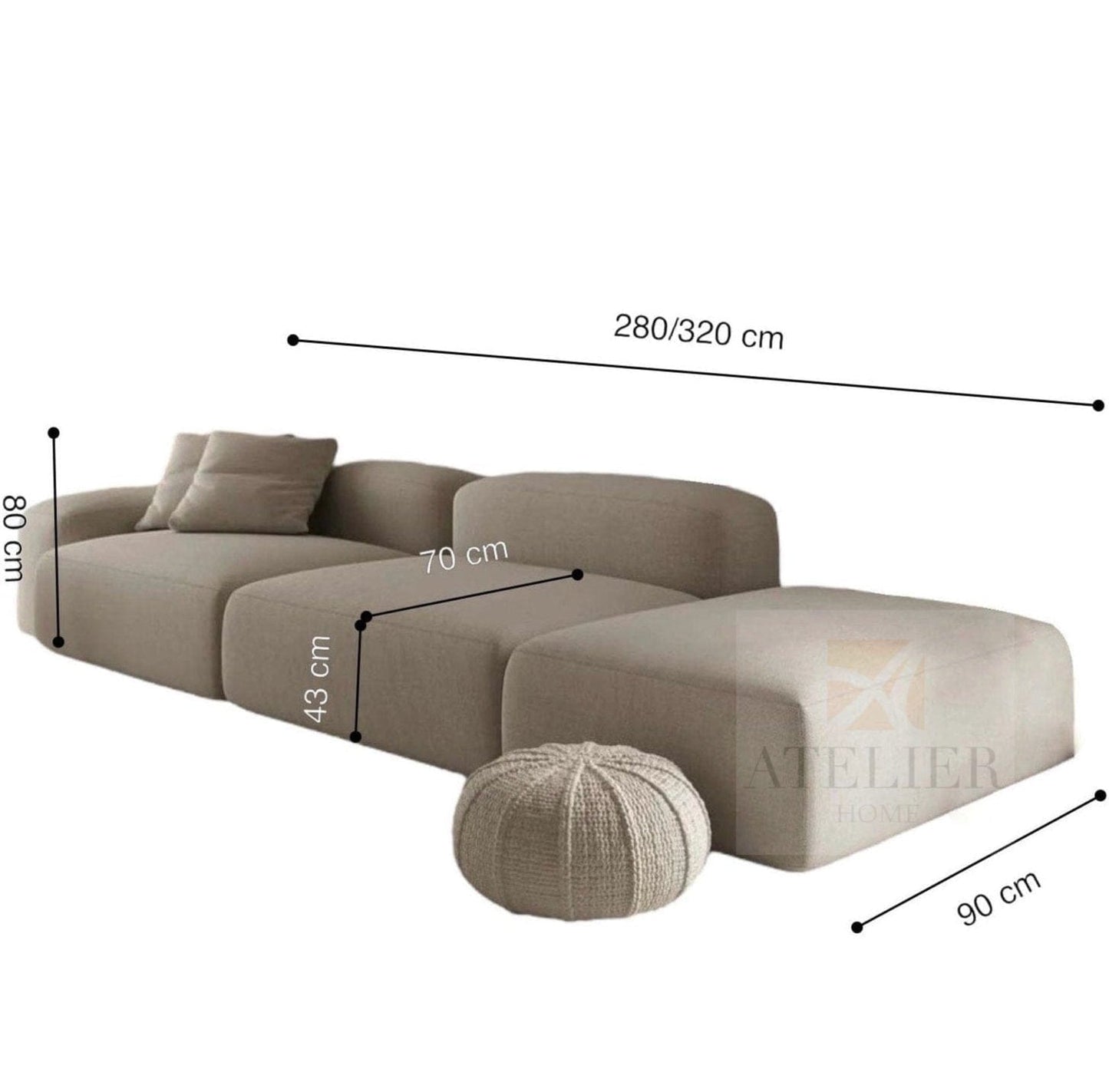 Home Atelier Lervis Sectional Designer Sofa