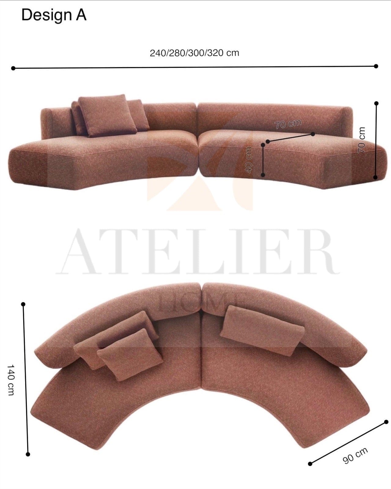 Home Atelier Liam Curve Sofa