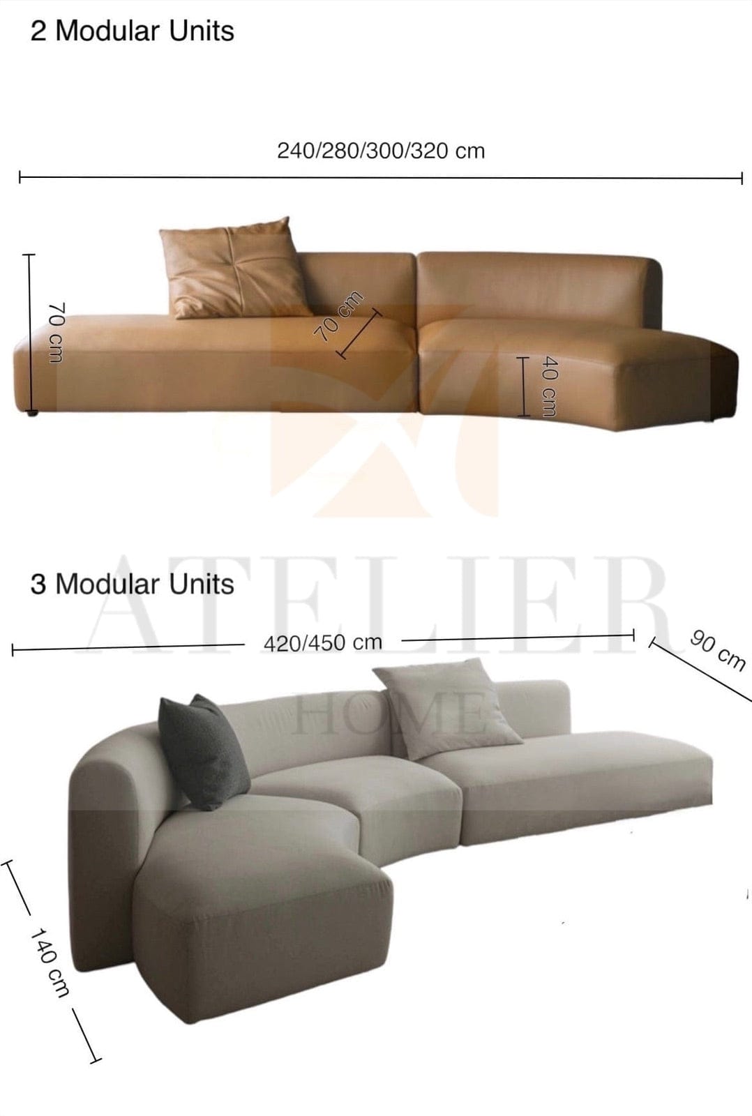 Home Atelier Liam Scratch Resistant Curve Sofa