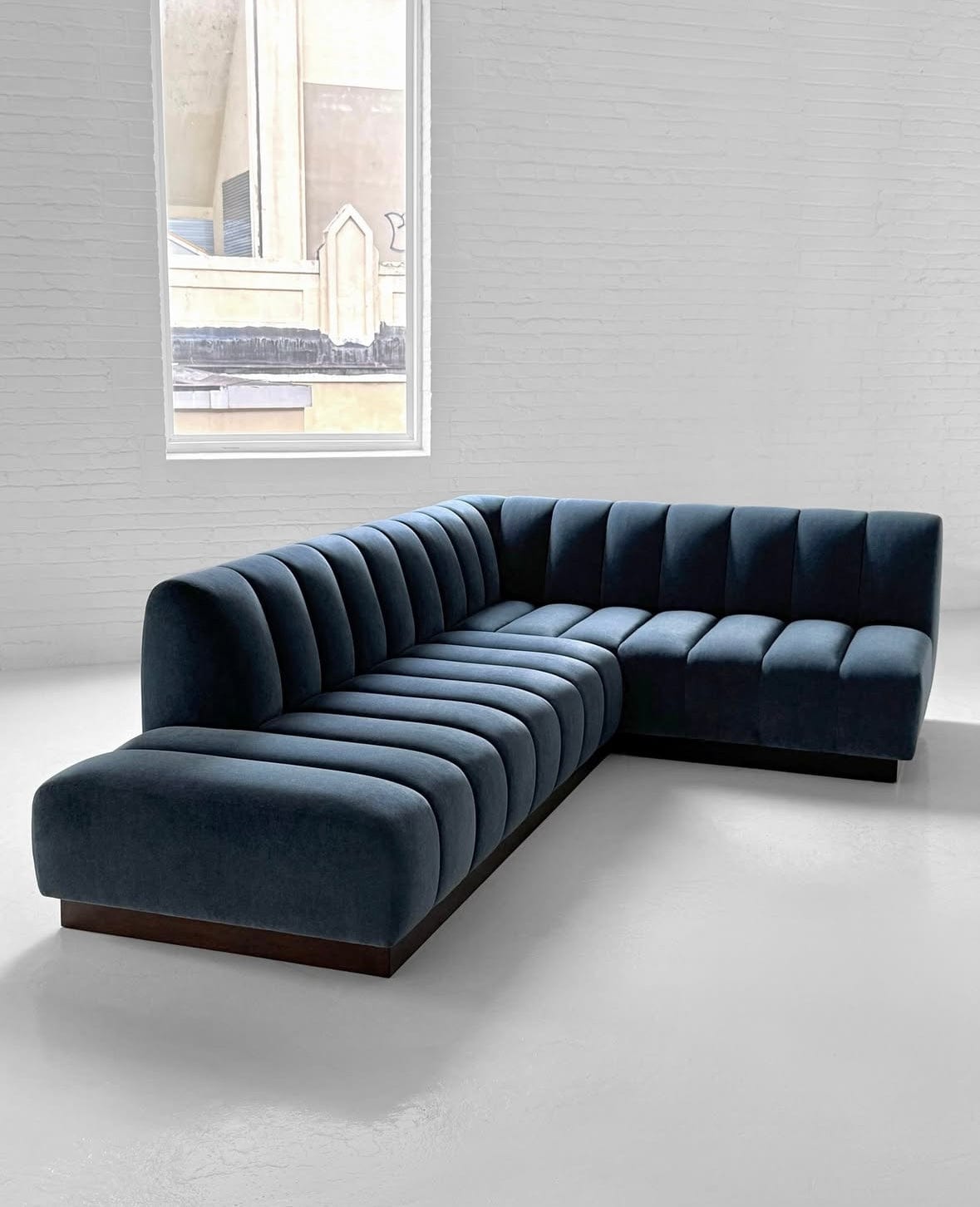 Home Atelier Lint Scratch Resistant Sectional Sofa with Channel Tufting