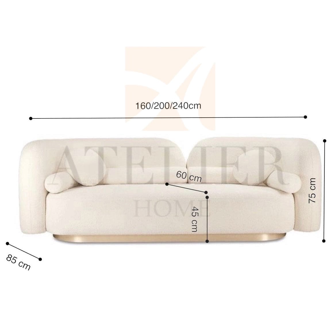 Home Atelier Linux Boucle Curve Sofa