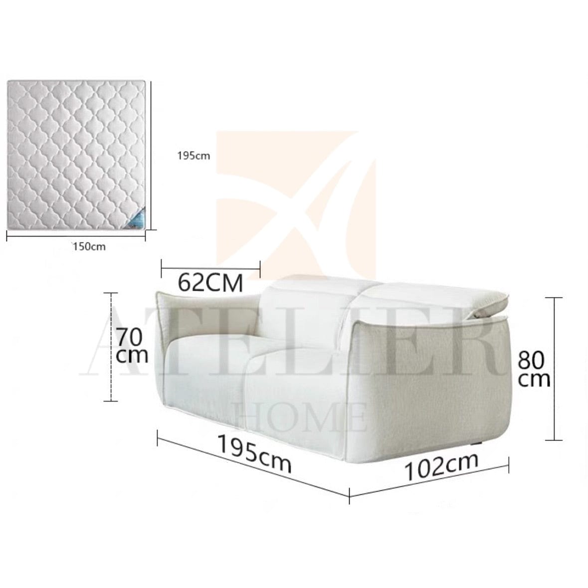 Home Atelier Liseria Foldable Sofa Bed with Mattress