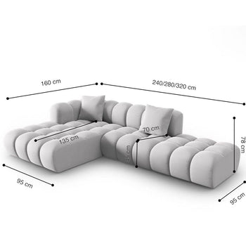 Home Atelier Lorenz Scratch Resistant Sectional Extended Chaise Sofa