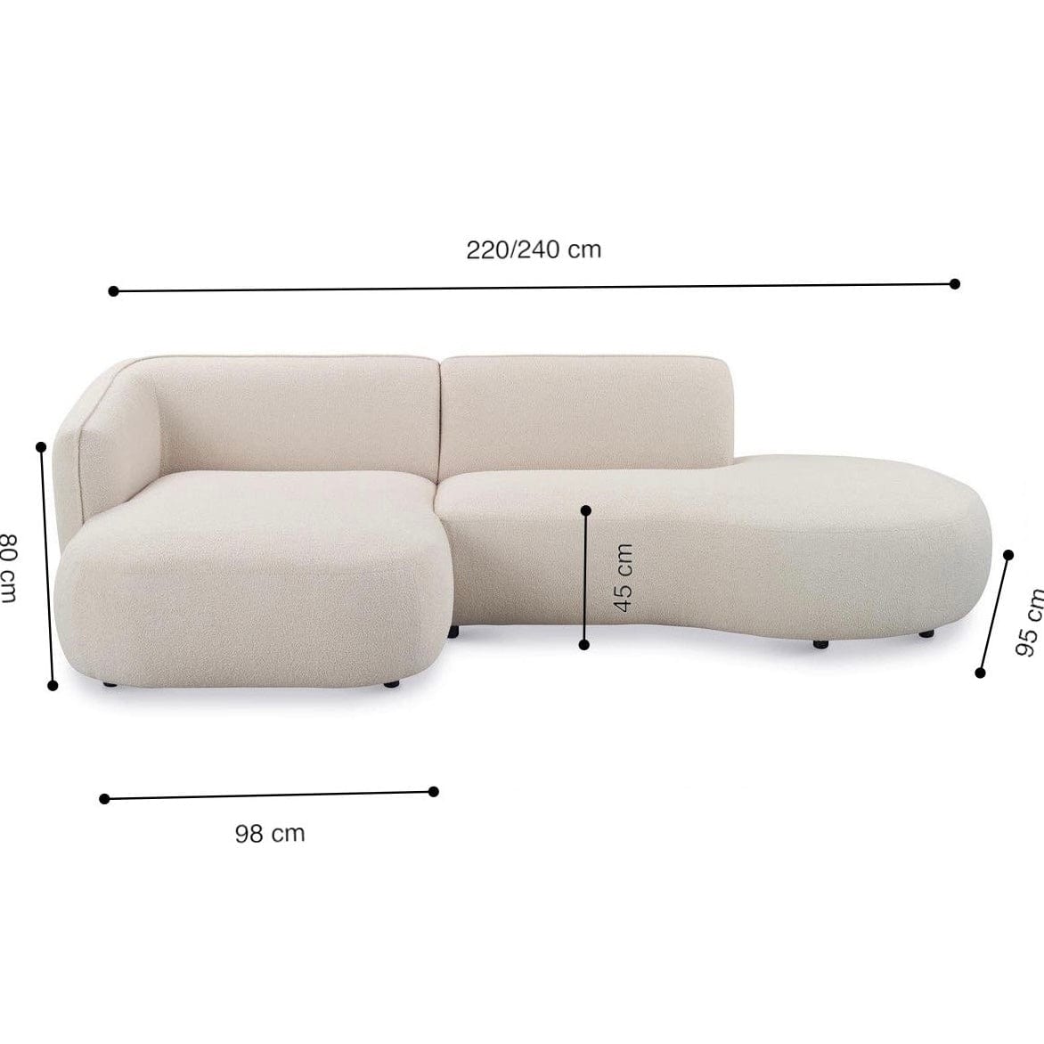 Home Atelier Lourve Sectional Curve Chaise Sofa