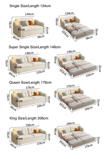Home Atelier Magdeline Scratch Resistant Storage Sofa Bed