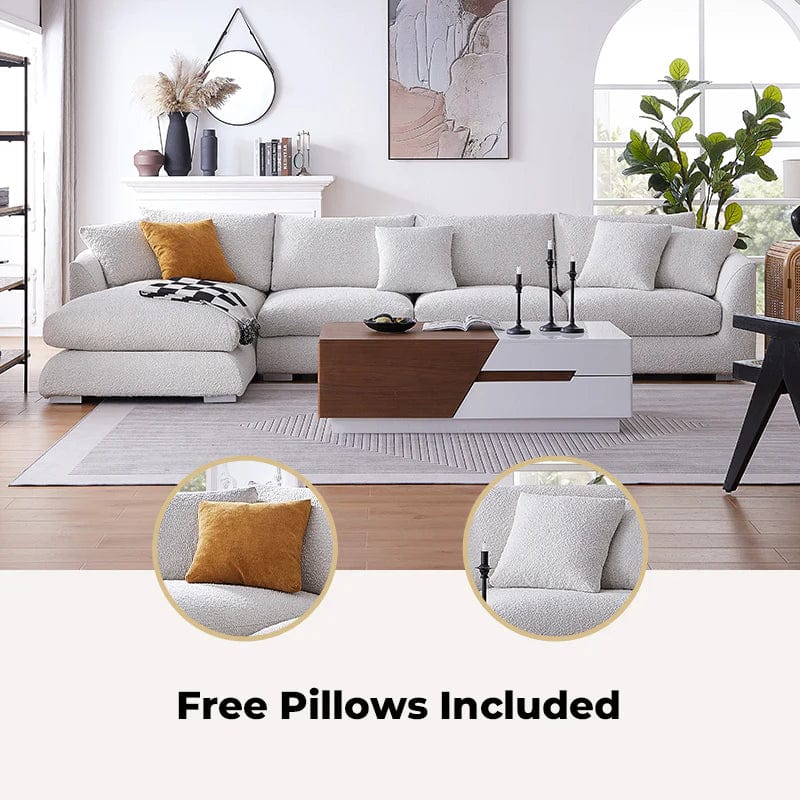 Home Atelier Maison Performance Boucle Sectional Sofa with Tufted Cushioning