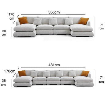 Home Atelier Maison Performance Boucle Sectional U-shape Sofa