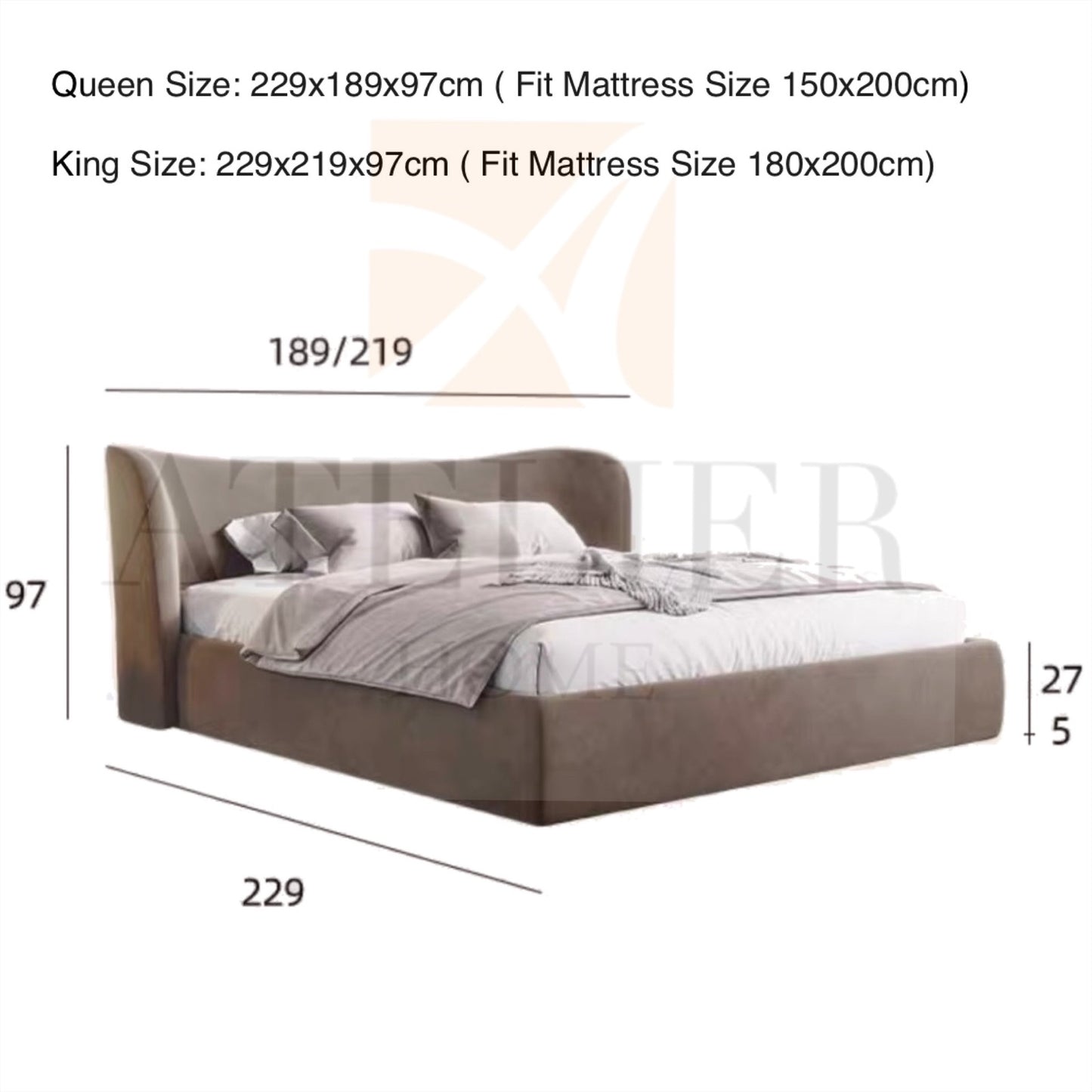 Home Atelier Massimo Scratch Resistant Bed Frame