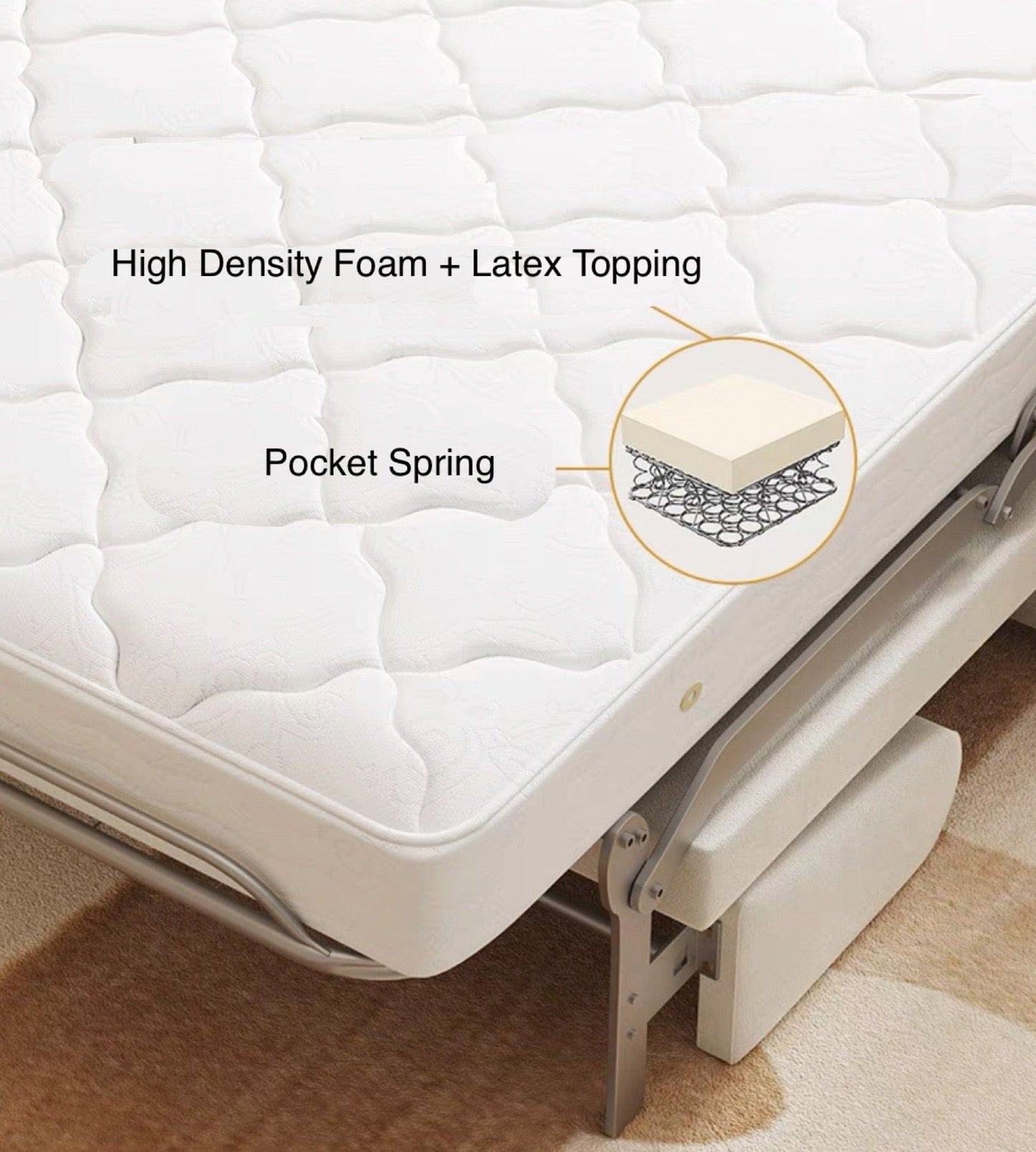Home Atelier Matt Foldable Sofa Bed with Mattress
