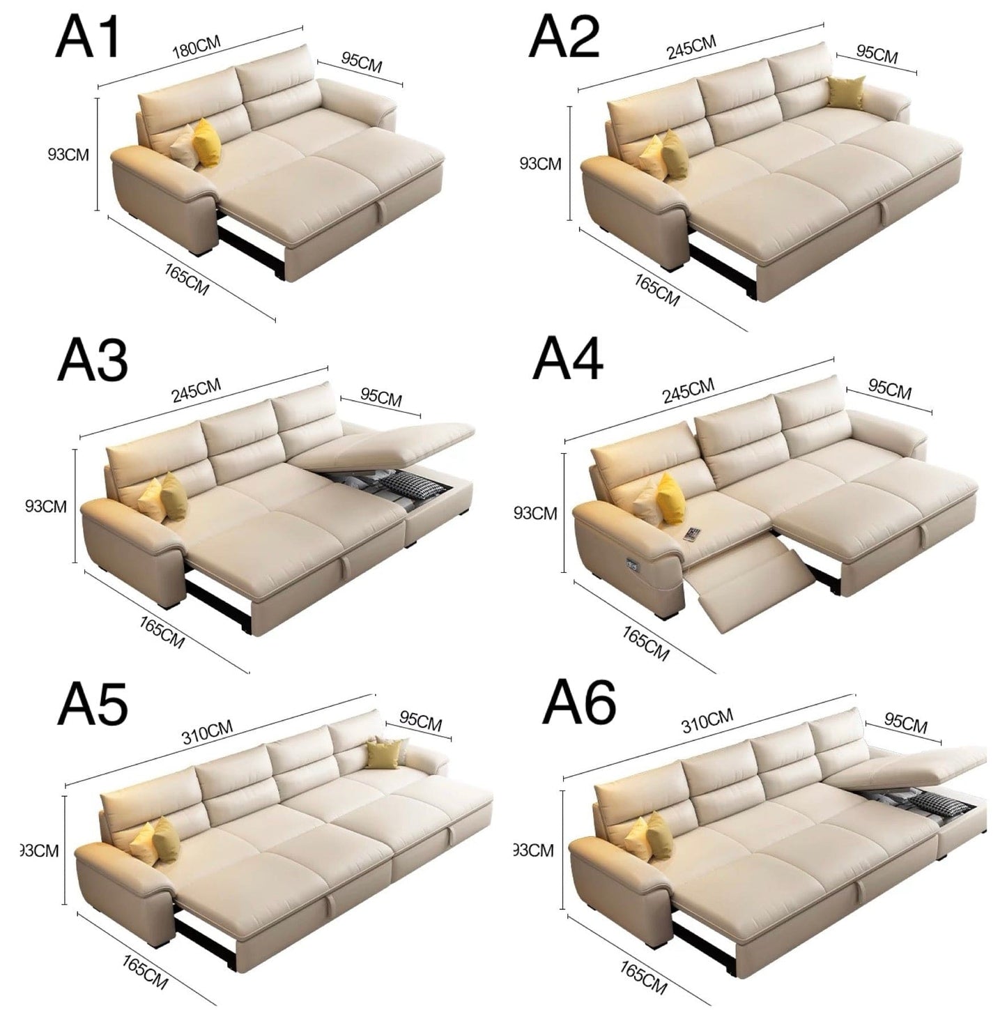 Home Atelier Maurice Electric Recliner Leather Sofa Bed