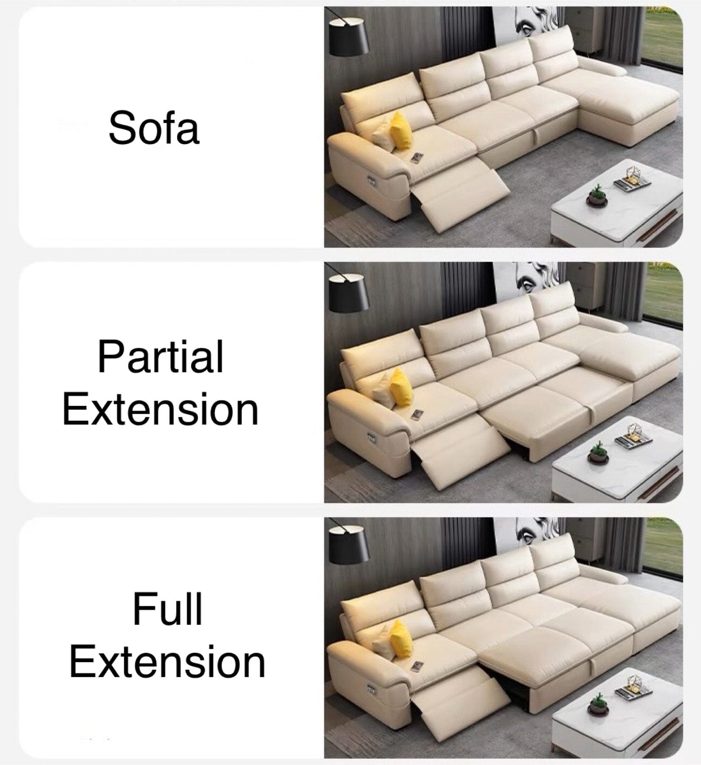 Home Atelier Maurice Electric Recliner Leather Sofa Bed
