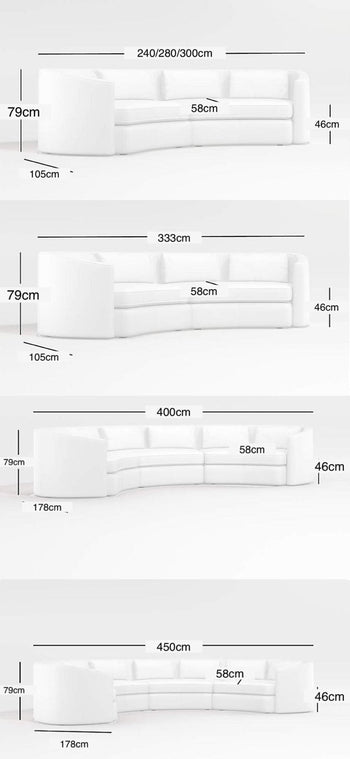 Home Atelier Melanie Performance Boucle Curve Sofa