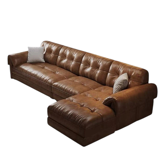 Home Atelier Melvin Sectional L-shaped Leather Sofa