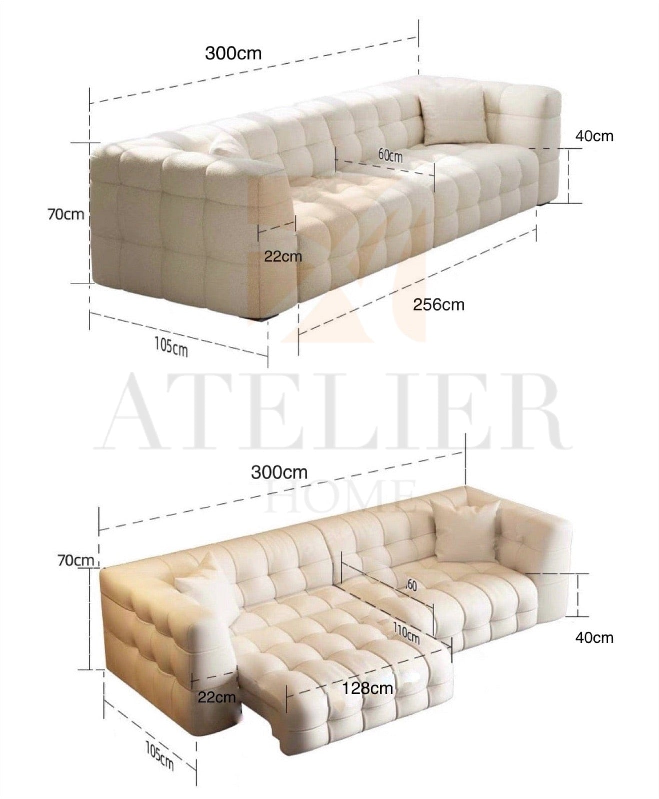 Home Atelier Mercier Boucle Electric Sofa Bed