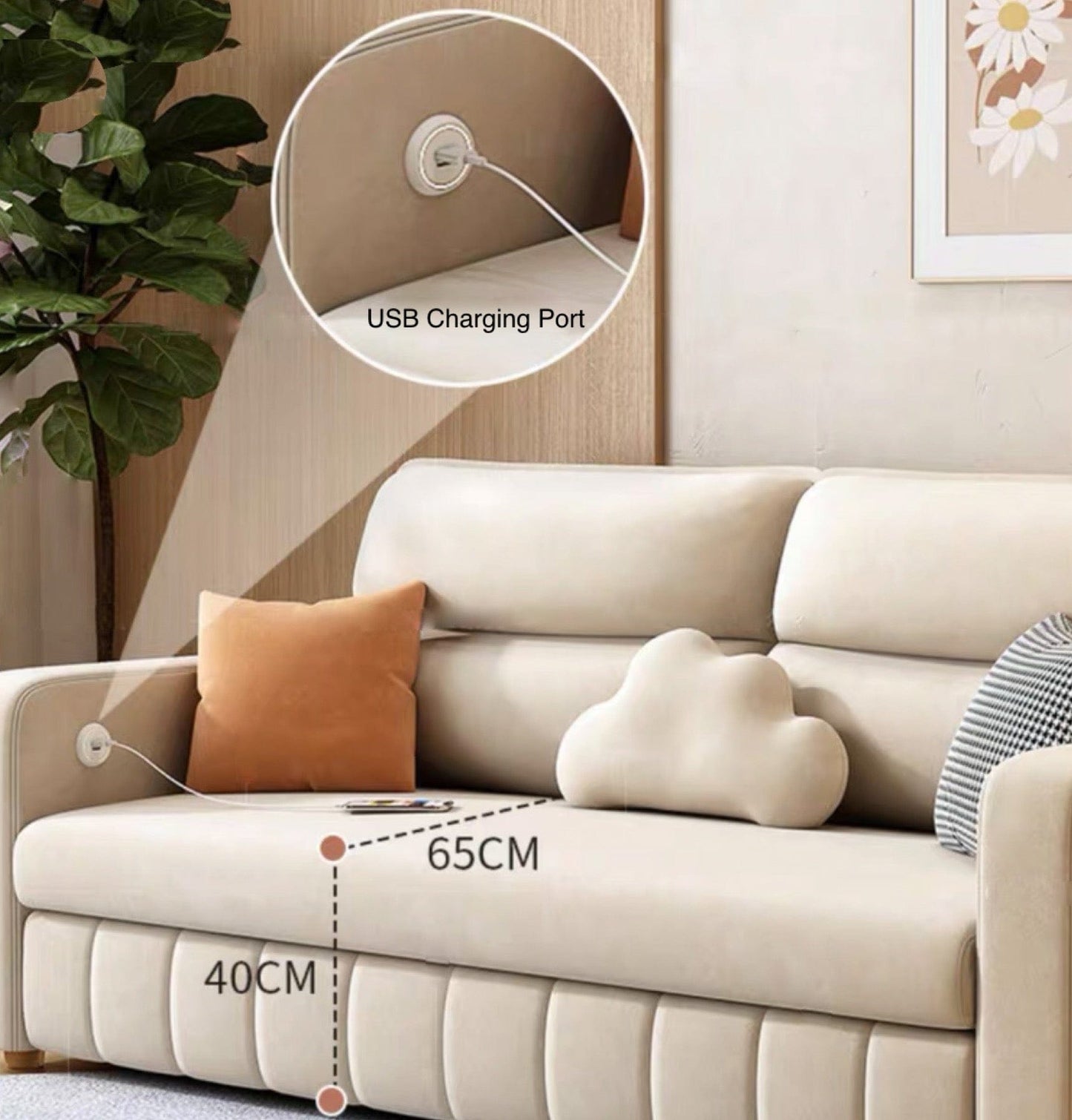 Home Atelier Mervin Scratch Resistant Storage Sofa Bed