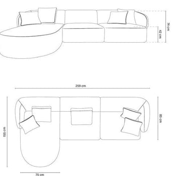 Home Atelier Milanov Sectional Boucle Sofa