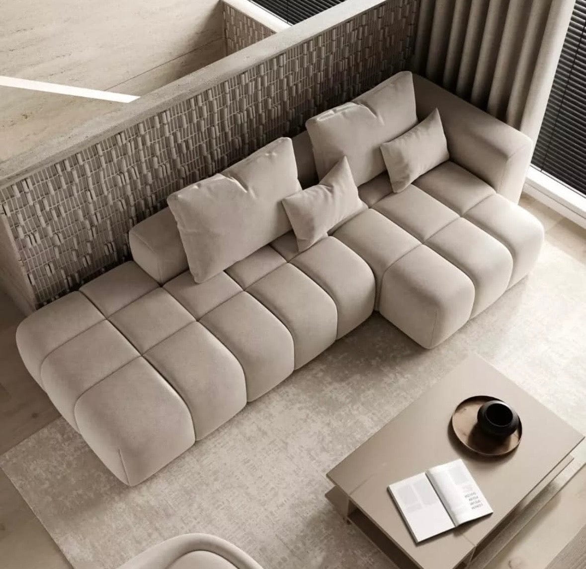 Home Atelier Miranda Boucle Side Chaise Sofa