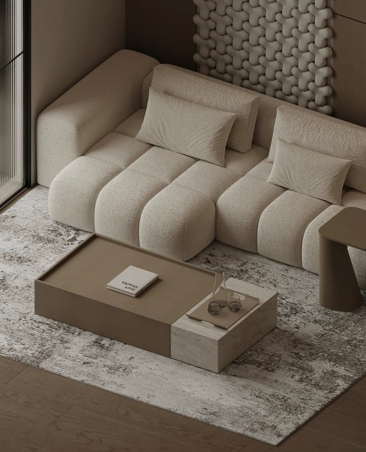 Home Atelier Miranda Boucle Side Chaise Sofa