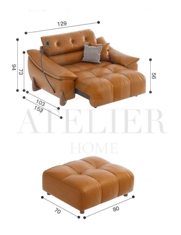 Home Atelier Monte Electric Motorized Leather Sofa Bed