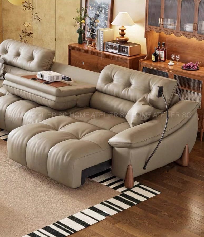 Home Atelier Monte Electric Motorized Leather Sofa Bed