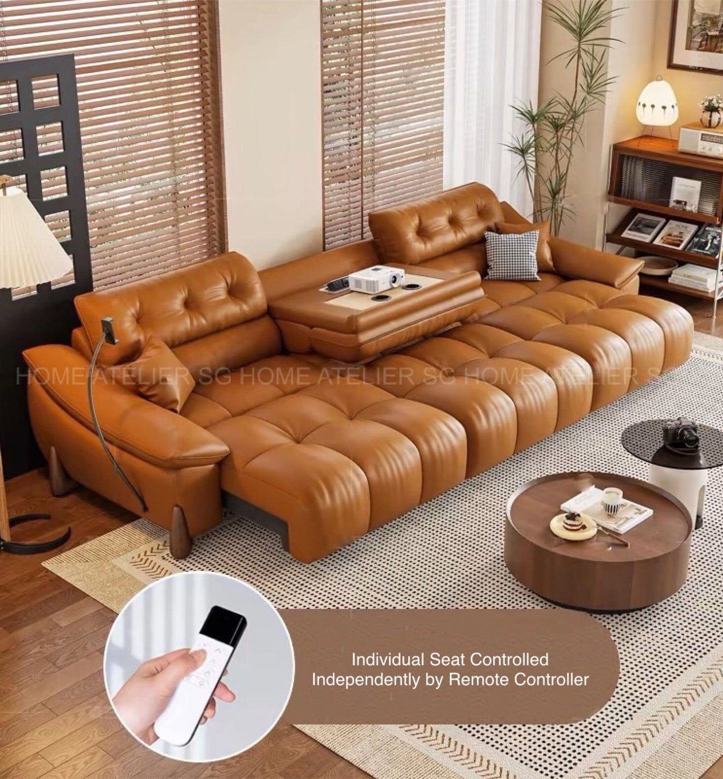 Home Atelier Monte Electric Motorized Leather Sofa Bed