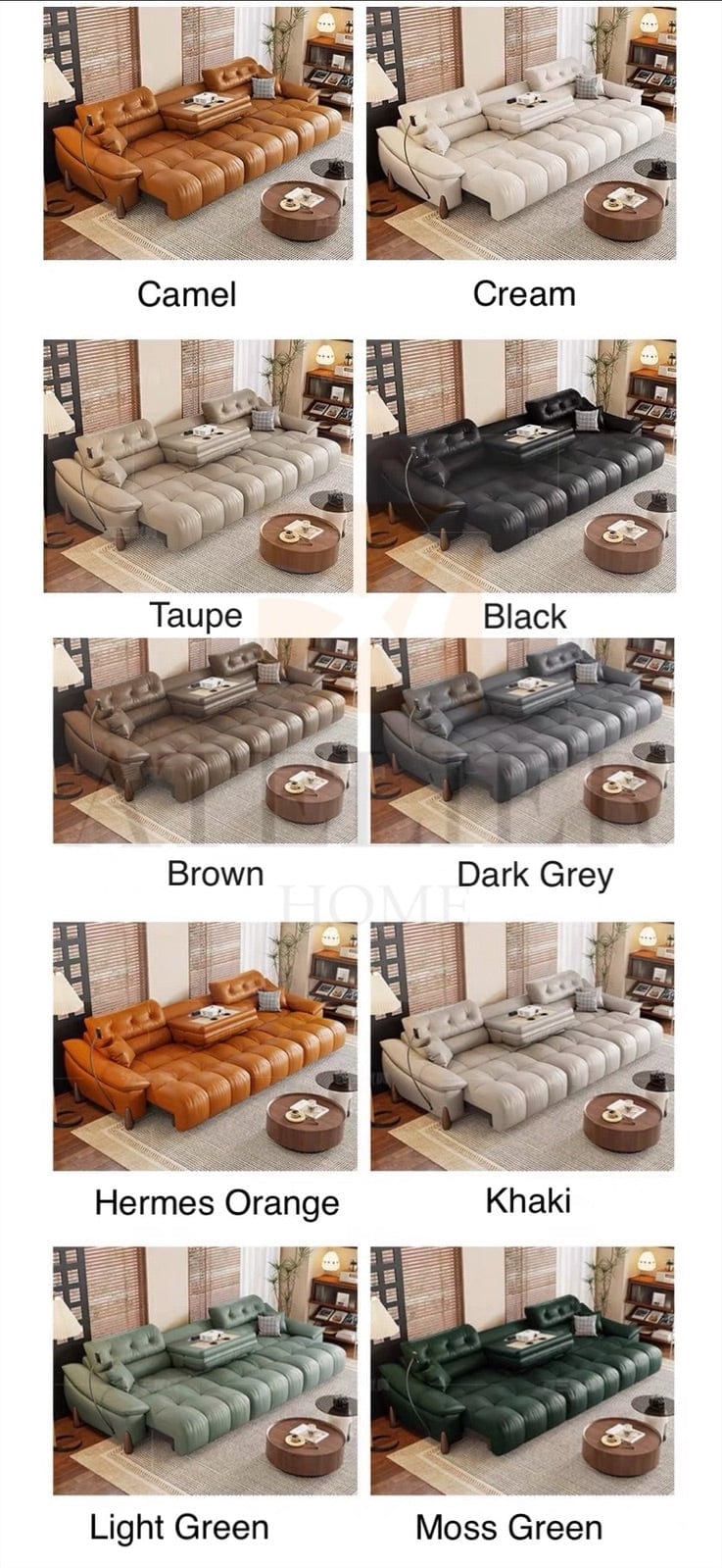 Home Atelier Monte Electric Motorized Leather Sofa Bed