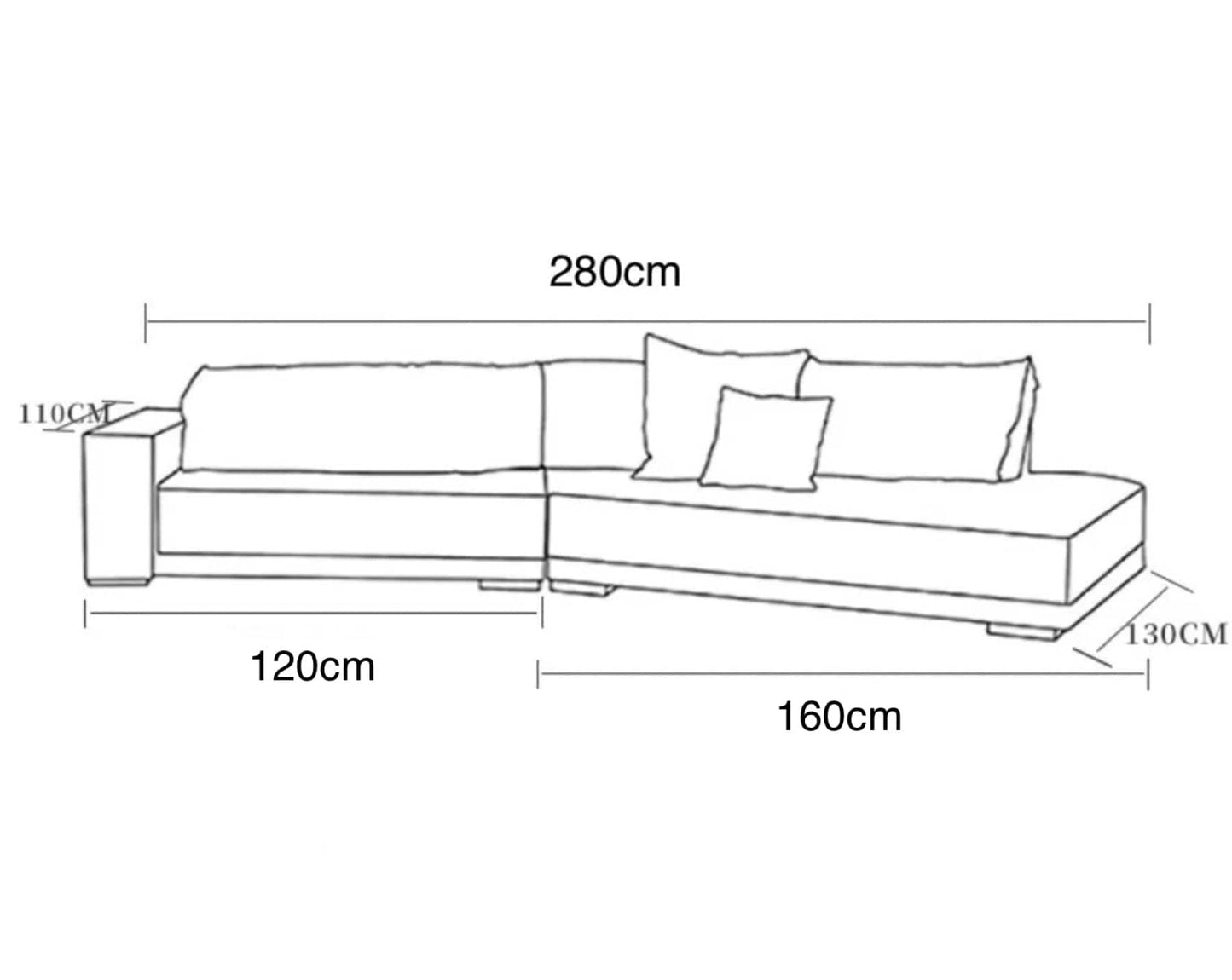 Home Atelier Napoli Sectional Scratch Resistant Sofa
