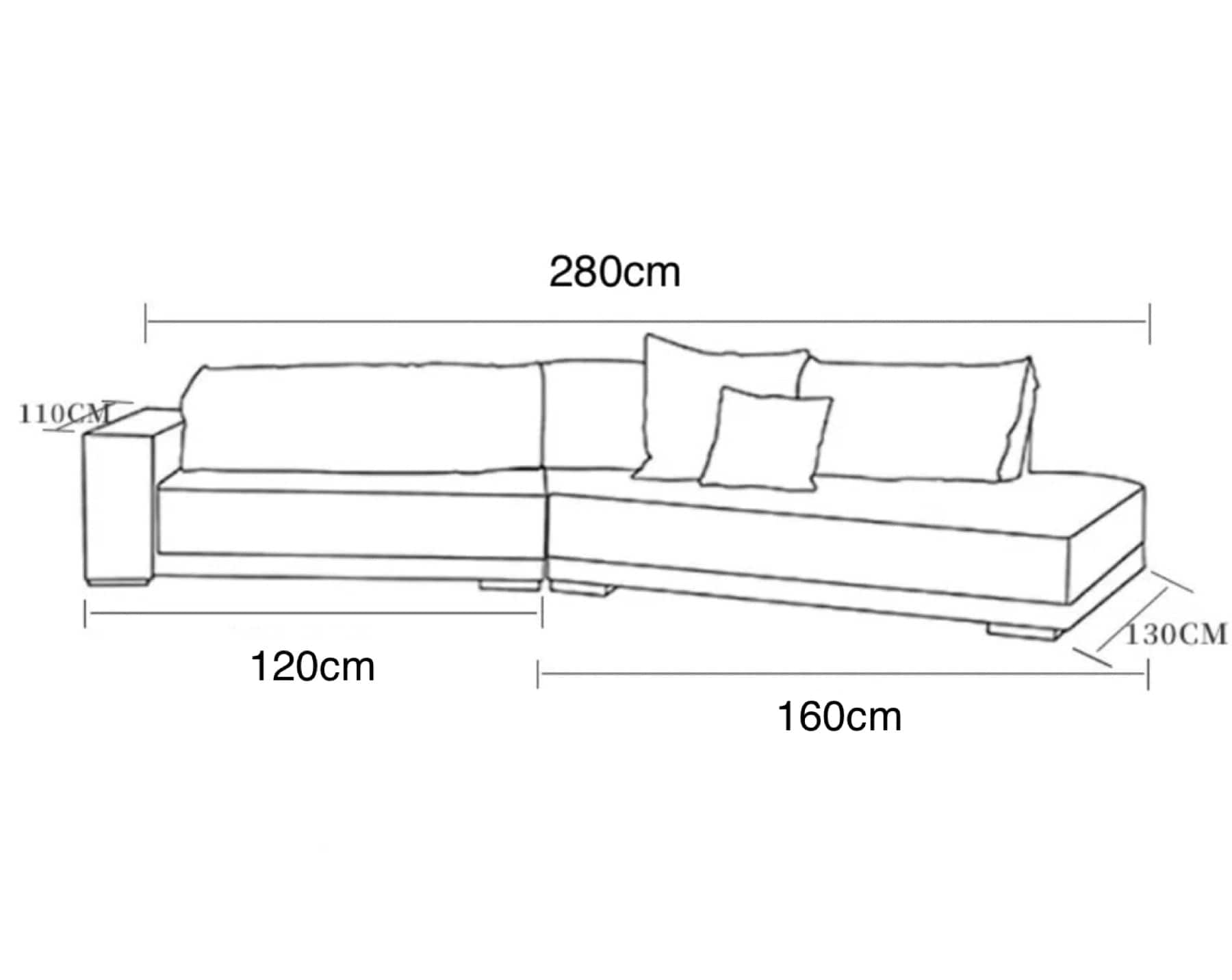 Home Atelier Napoli Sectional Scratch Resistant Sofa