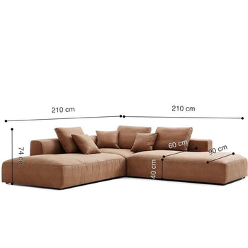 Home Atelier Nathan Sectional Open Chaise Sofa