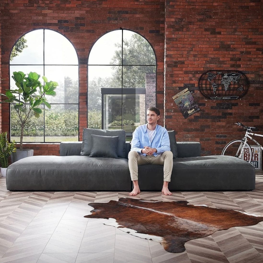 Home Atelier Nathan Sectional Open Chaise Sofa