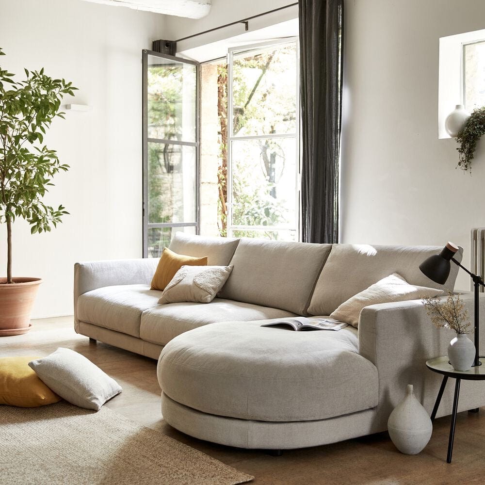 Home Atelier Nathaniel Designer Sectional Round Chaise Sofa