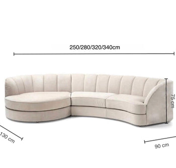Home Atelier Nicholas Sectional Curve Chaise Sofa