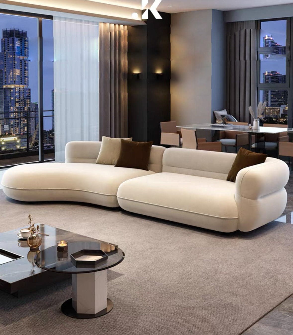 Home Atelier Nordin Performance Boucle Curve Sofa