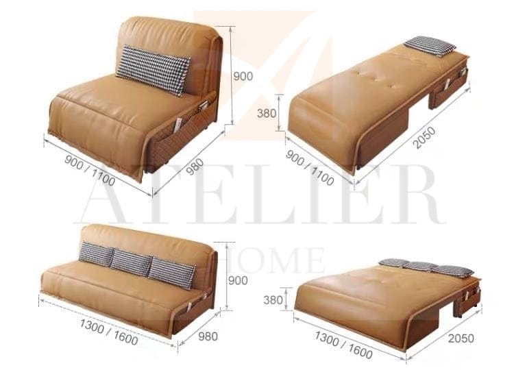 Home Atelier Omari Leather-Aire Electric Sofa Bed