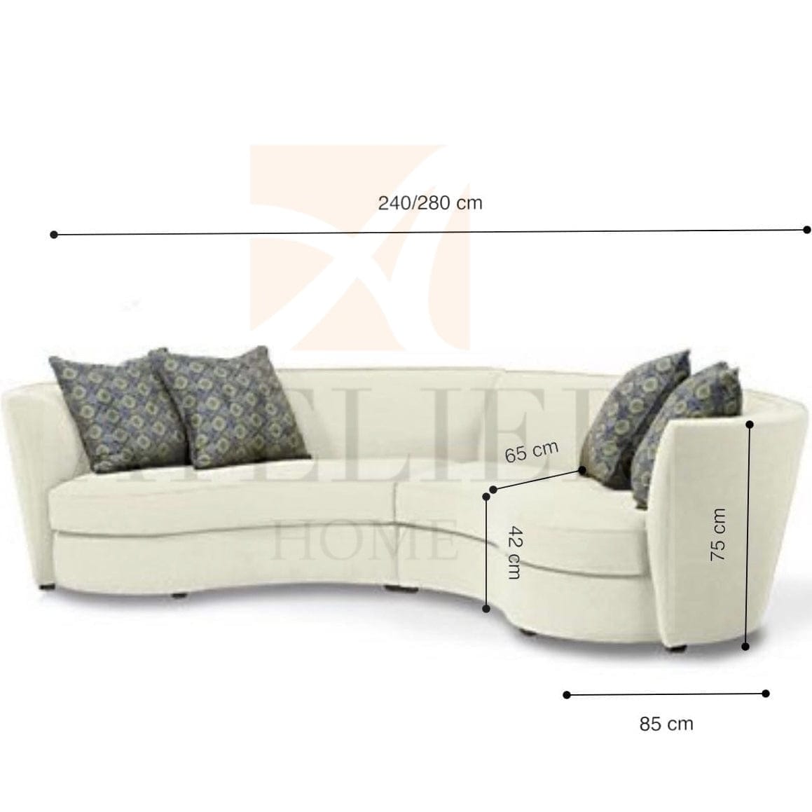 Home Atelier Pailina Sectional Curve Sofa