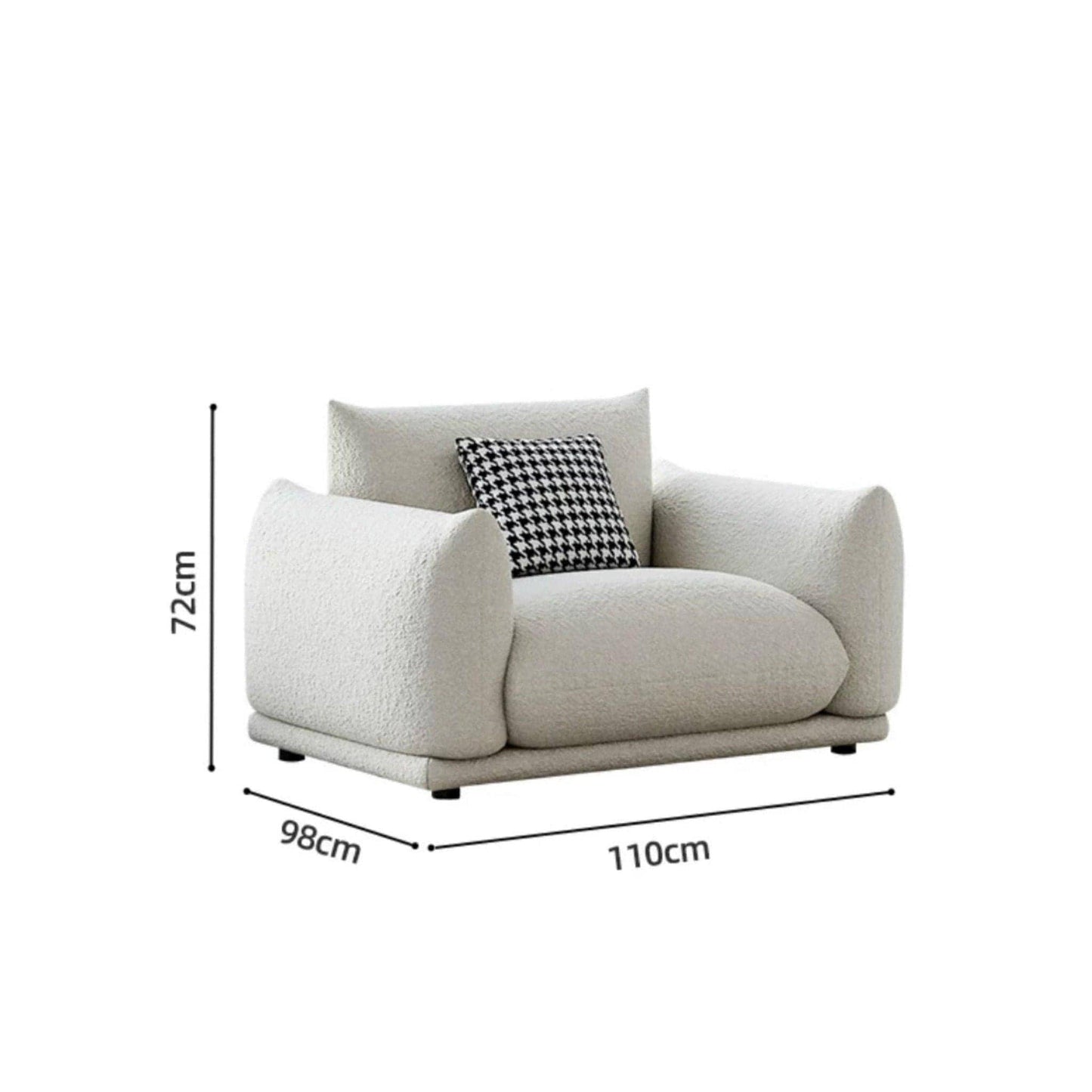 Home Atelier Performance Boucle Fabric / 1 seater/ Length 110cm / Cream Alice Performance Boucle Sofa
