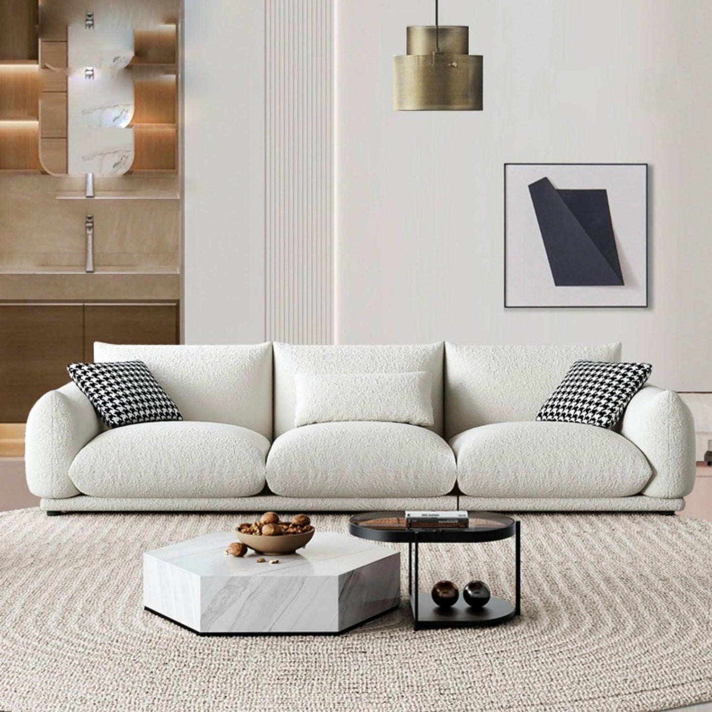 Home Atelier Performance Boucle Fabric / 1 seater/ Length 110cm / White Alice Performance Boucle Sofa