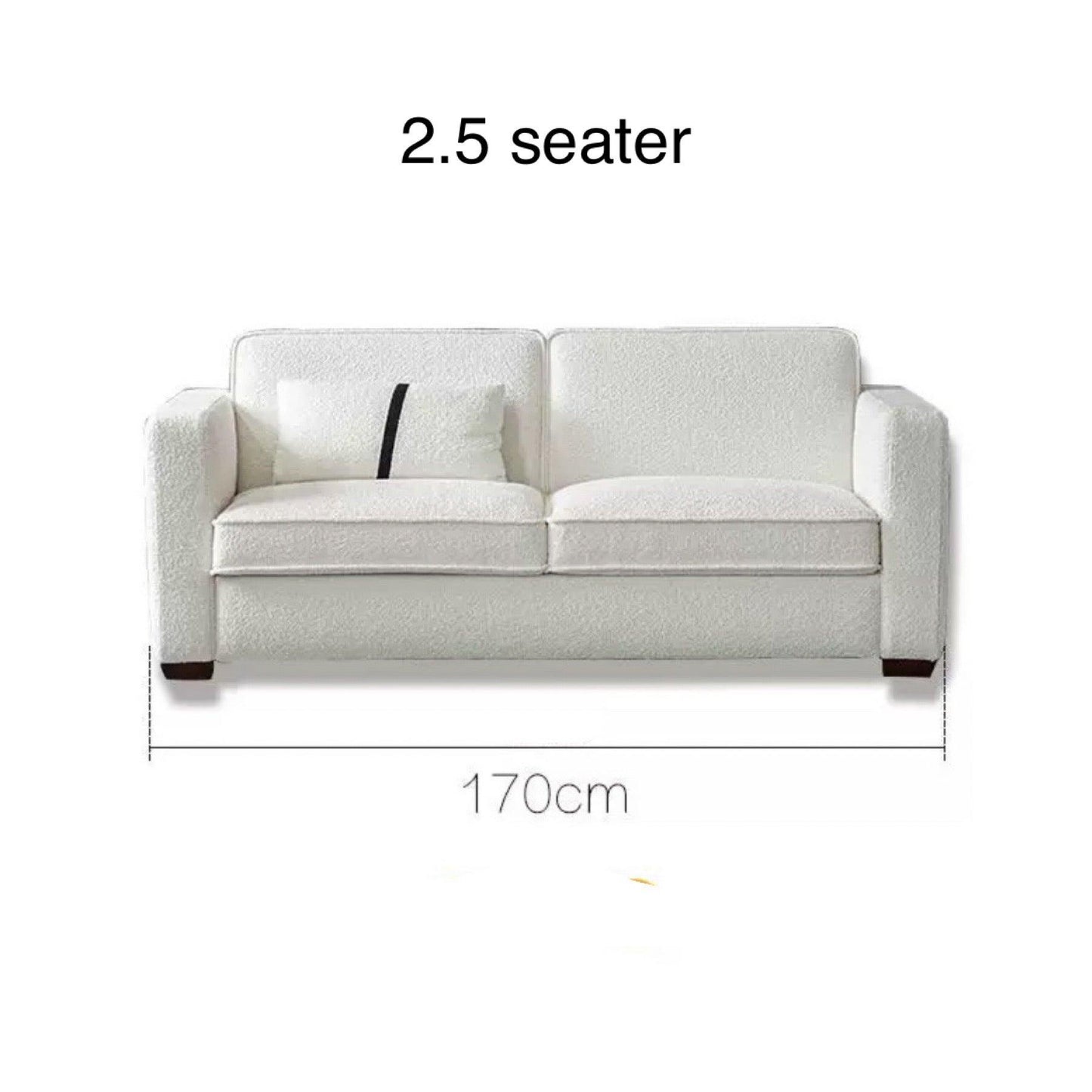 Home Atelier Performance Boucle Fabric / 2.5 seater/ Super Single Size / White Allison Performance Boucle Foldable Sofa Bed with Mattress
