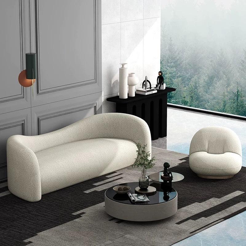 Home Atelier Performance Boucle Fabric / 2 seater/ Length 170cm / White Anthea Performance Boucle Curve Sofa