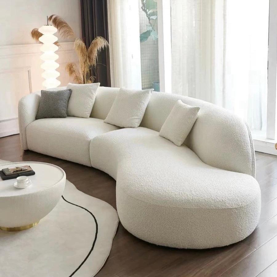 Home Atelier Performance Boucle Fabric / 3 seater/ Length 210cm / White Jovani Sofa