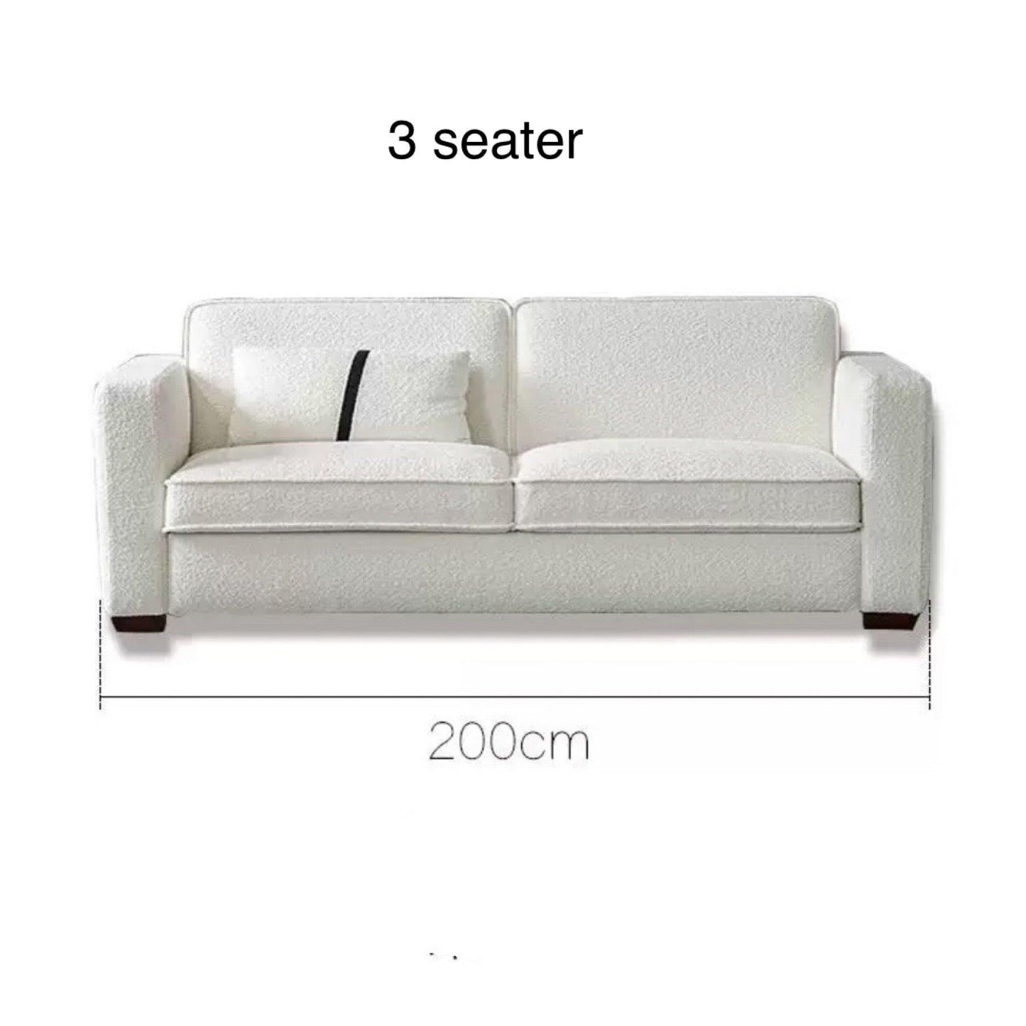 Home Atelier Performance Boucle Fabric / 3 seater/ Queen Size / White Allison Performance Boucle Foldable Sofa Bed with Mattress